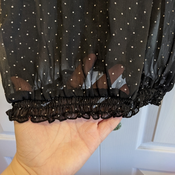 Sheer polka dot peasant blouse - Picture 3 of 6